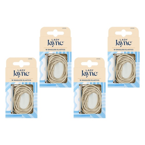 Lady Jayne Blonde Snagless Elastics 18 Pack Bundle of 4