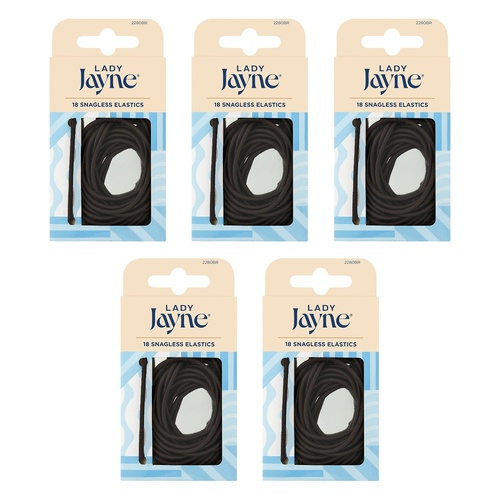 Lady Jayne Brown Snagless Elastics Pack of 5
