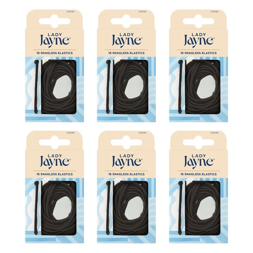 Lady Jayne Brown Snagless Elastics Pack of 6