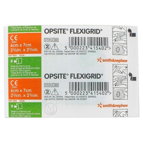 Opsite Flexigrid Waterproof Film Dressing 6cm x 7cm 100 Pack