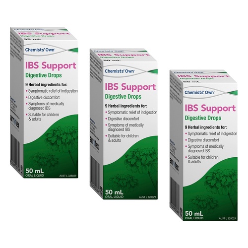 Chemists' Own IBS Support Digestive Drops 50mL Pack of 3
