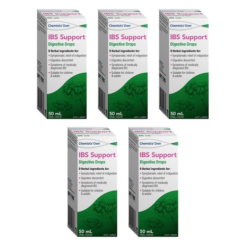 Chemists' Own IBS Support Digestive Drops 50mL Pack of 5