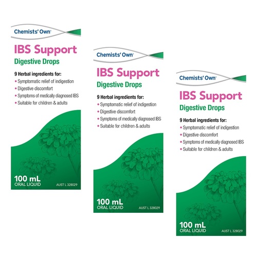 Chemists' Own IBS Support Digestive Drops 100mL Pack of 3