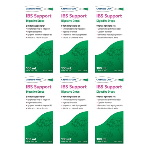 Chemists' Own IBS Support Digestive Drops 100mL Pack of 6
