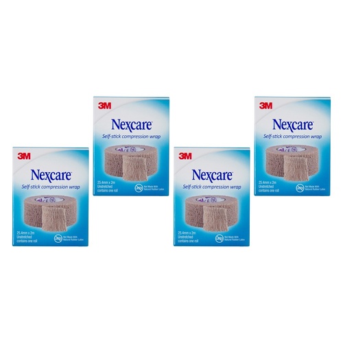 Nexcare Self Stick Compression Wrap 25mm Unstretched 2 Metres Pack of 4