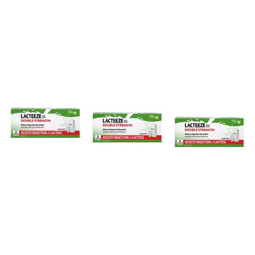 Lacteeze Ultra Chewable 8 Caplets Pack of 3