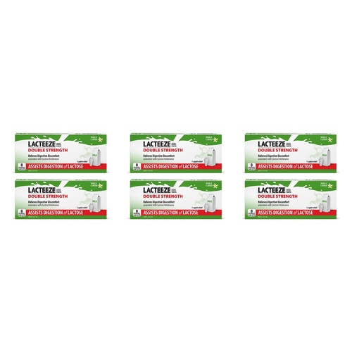 Lacteeze Ultra Chewable 8 Caplets Pack of 6