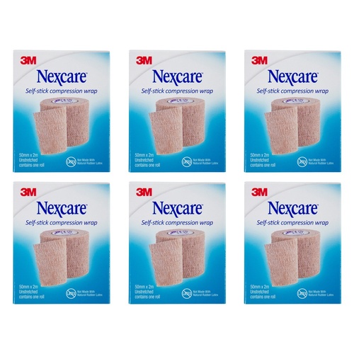 Nexcare Self Stick Compression Wrap 50mm Unstretched 2 Metres Pack of 6