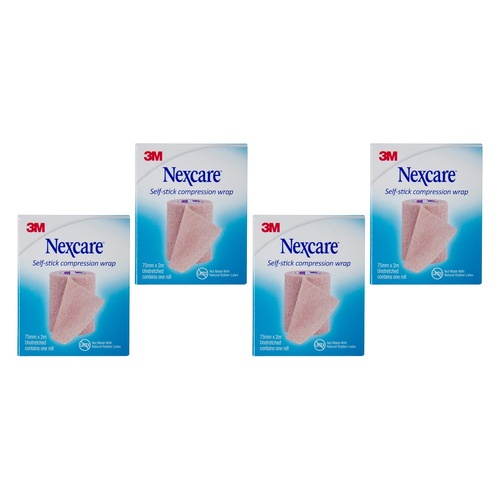 Nexcare Self Stick Compression Wrap 75mm Unstretched 2 Metres Pack of 4