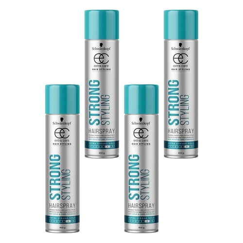 Schwarzkopf Extra Care Strong Styling Hairspray 400g Pack of 4