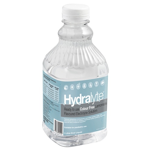 Hydralyte Colour Free Lemonade Flavoured Electrolyte Solution 1 L