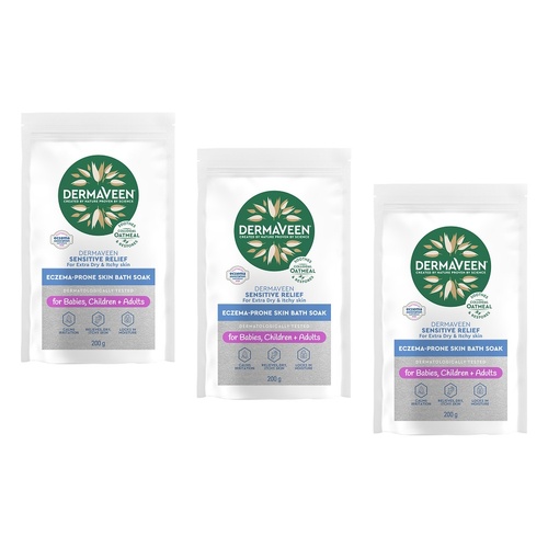 DermaVeen Sensitive Relief Calmexa Bath Soak 200g Pack of 3