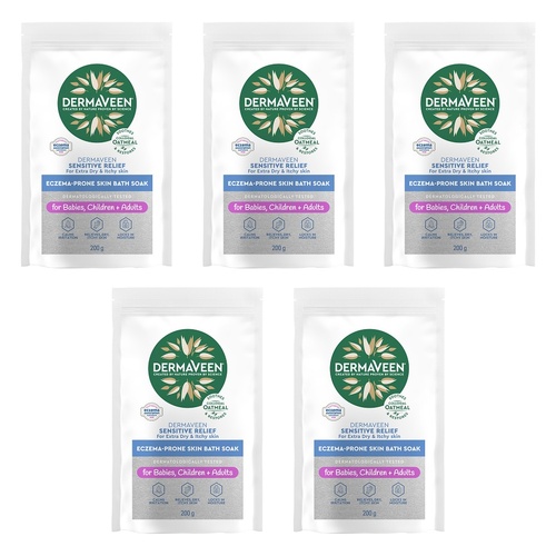 DermaVeen Sensitive Relief Calmexa Bath Soak 200g Pack of 5