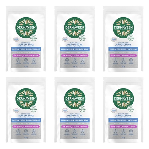 DermaVeen Sensitive Relief Calmexa Bath Soak 200g Pack of 6