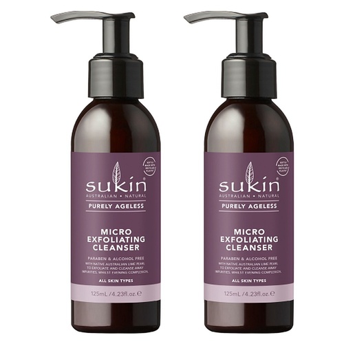 Sukin Purely Ageless Micro Exfoliating Cleanser 125mL Pack of 2