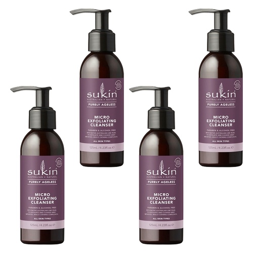 Sukin Purely Ageless Micro Exfoliating Cleanser 125mL Pack of 4
