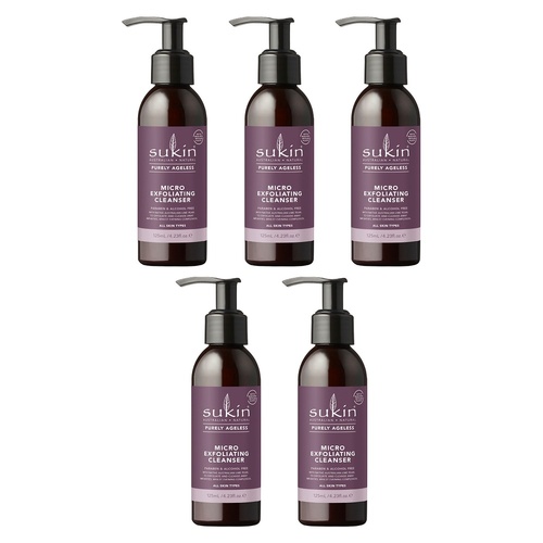 Sukin Purely Ageless Micro Exfoliating Cleanser 125mL Pack of 5