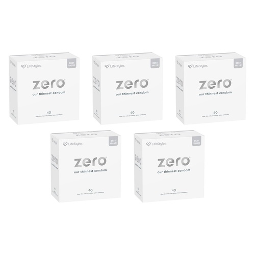 LifeStyles Zero Uber Thin Condoms 40 Pack x 3 Bundle of 5