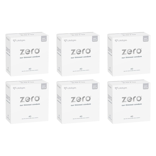 LifeStyles Zero Uber Thin Condoms 40 Pack x 3 Bundle of 6