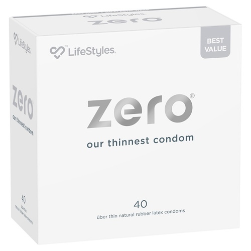 LifeStyles Zero Uber Thin Condoms 40 Pack x 3