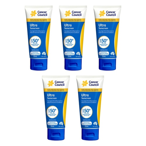 Cancer Council Ultra Sunscreen SPF 50+ 35mL Pack of 5