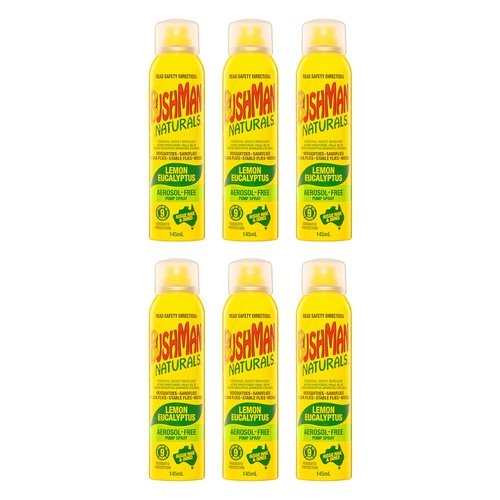 Bushman Naturals Repellent Aerosol-Free Pump Spray 145mL Pack of 6