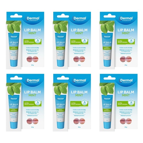 Dermal Therapy Lip Balm Mint 10g Pack of 6