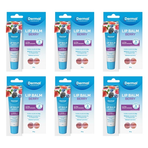 Dermal Therapy Lip Balm Berry 10g Pack of 6