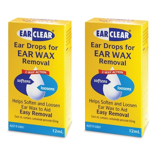 Ear Clear Ear Wax Removal Drops 12mL Pack of 2