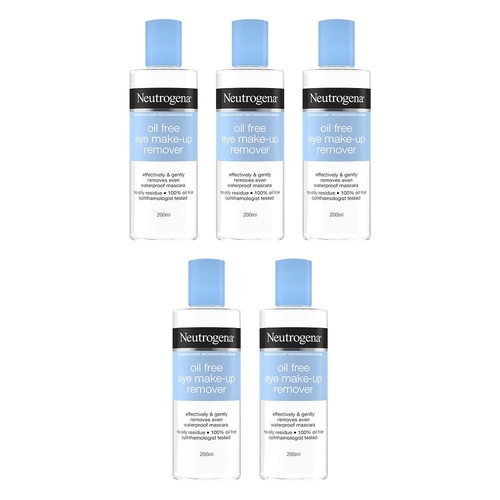 Neutrogena® Oil-Free Eye Make-Up Remover 200mL Pack of 5
