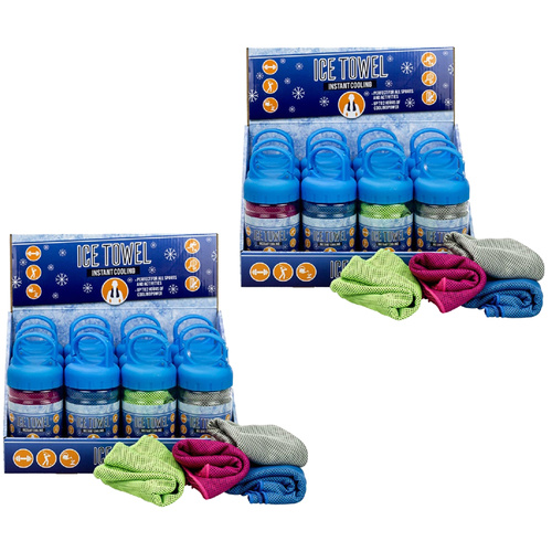 Instant Cooling Ice Towel 2 Pack 80 x 30cm Reusable Sports Cooling Towel