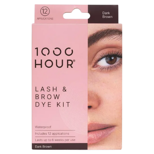 1000 Hour Eyelash and Brow Dye Kit Dark Brown 1 Pack Of 12 Applications