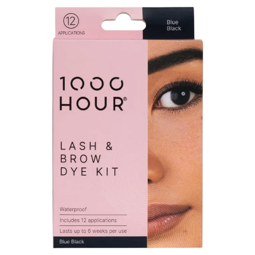 1000 Hour Eyelash and Brow Dye Kit Blue Black 1 Pack Of 12 Applications