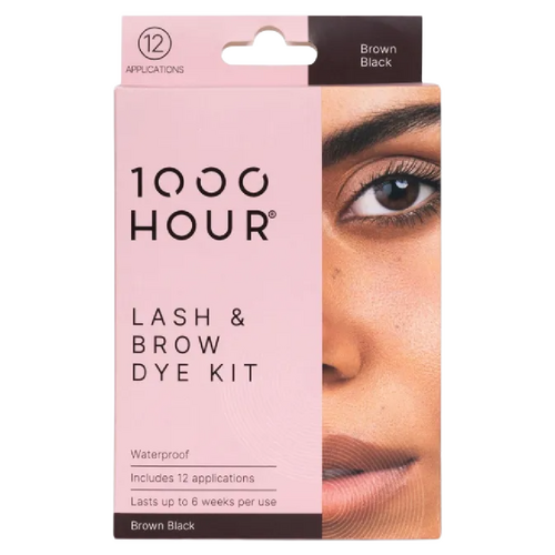 1000 Hour Eyelash and Brow Dye Kit Brown Black 1 Pack Of 12 Applications