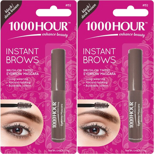 1000 Hour Instant Brows Eyebrow Mascara Black/Dark Brown 2x 14g Value Pack