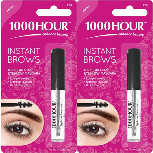 1000 Hour Instant Brows Eyebrow Mascara Clear 2x 14g Value Pack
