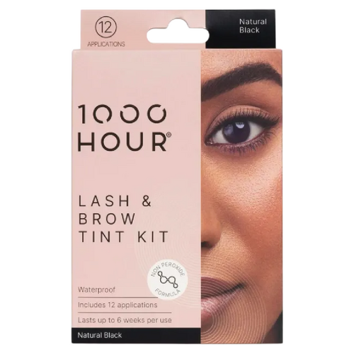 1000 Hour Eyelash and Brow Non Peroxide Tint Kit Natural Black 1 Pack