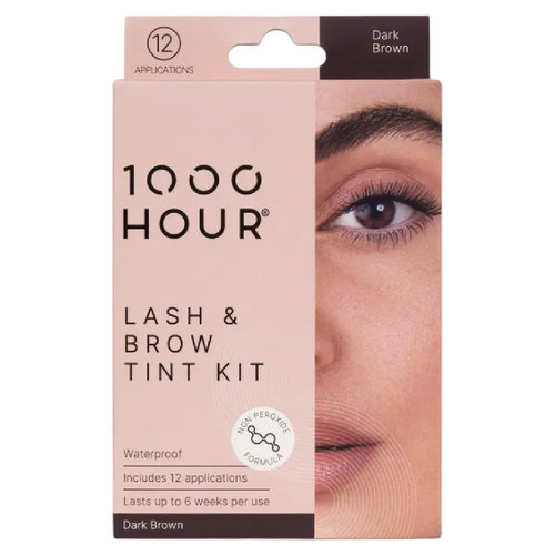 1000 Hour Eyelash and Brow Non Peroxide Dye Kit Natural Dark Brown 1 Pack