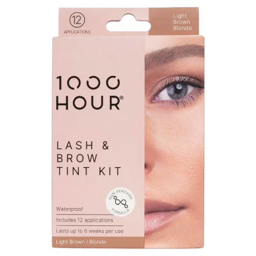 1000 Hour Eyelash and Brow Non Peroxide Dye Kit Natural Light Brown 1 Pack
