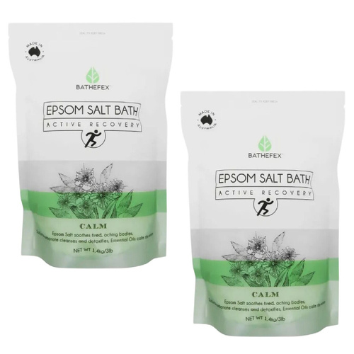 Bathefex Epsom Salt Bath Active Recovery Muscle Soak 1.4kg 2 Pack