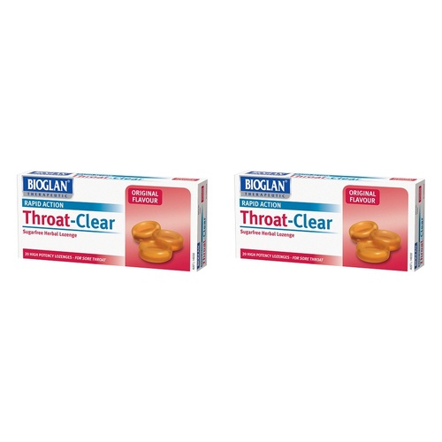 Bioglan Throat Clear Original Lozenges 20 Lozenges x 12 Bundle of 2
