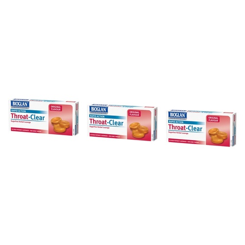 Bioglan Throat Clear Original Lozenges 20 Lozenges x 12 Bundle of 3