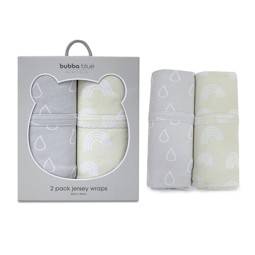 Bubba Blue Unisex Jersey Wrap 80cm x 80cm Pack Of 2