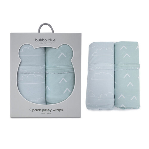 Bubba Blue Boys Jersey Wrap 80cm x 80cm Pack Of 2 
