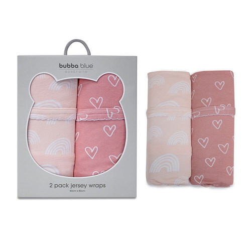 Bubba Blue Girls Jersey Wrap 80cm x 80cm Pack Of 2