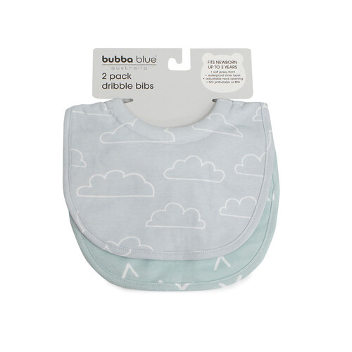 Bubba Blue Boys Dribble Bib 2 Pack Suitable For Newborns Up To 3 Years Old