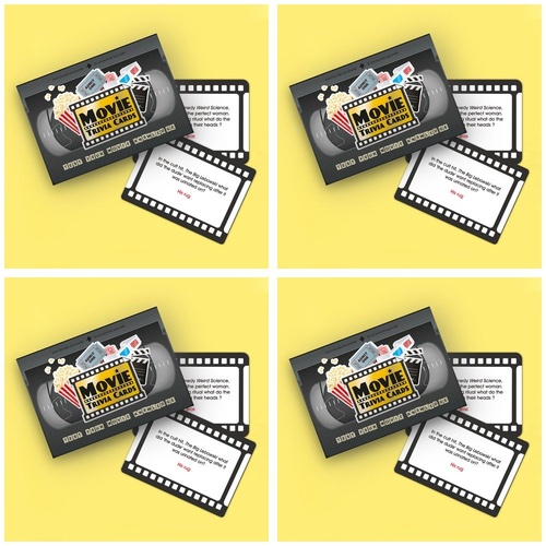 Movie Trivia Cards Game in Retro VHS Style Case Pack of 4