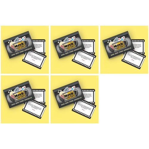 Movie Trivia Cards Game in Retro VHS Style Case Pack of 5