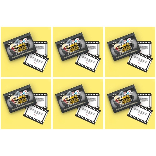 Movie Trivia Cards Game in Retro VHS Style Case Pack of 6