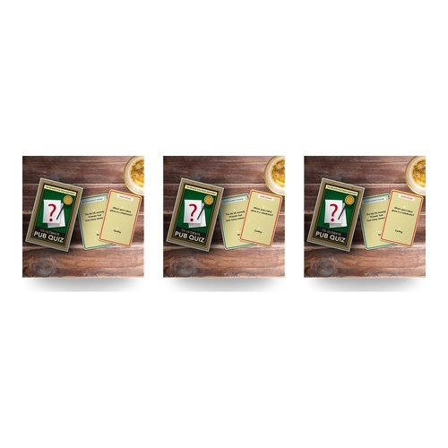 Novelty Gift The Ultimate Pub Quiz Trivia Card Game 100 Questions Pack of 3